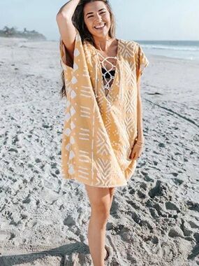 Sand Cloud Women’s Mustard Yellow Beach Adobe Mud Cover-Up Tunic